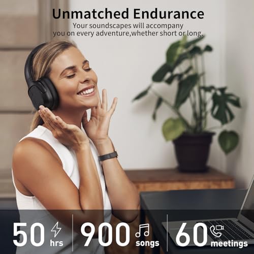 Hybrid Active Noise Cancelling Headphones, Wireless Over Ear Bluetooth - color: Black
