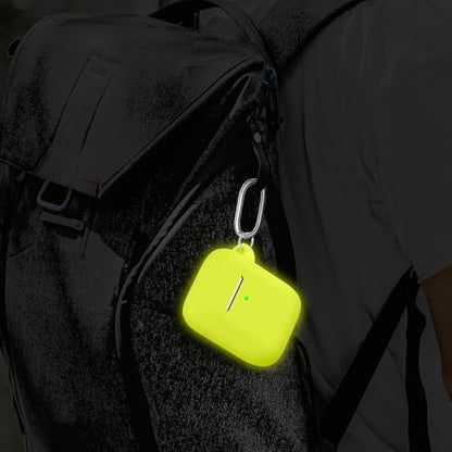 for AirPods Case Cover, Come with Cleaner Kit, Soft Silicone Protective Cover with Buckle, Compatible with AirPods 2nd 1st Generation Charging Case, Front LED Visible, Bright Yellow - color: C8-Bright Yellow