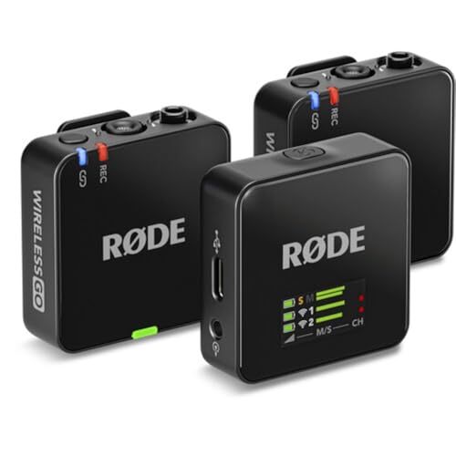 RØDE Wireless GO (Gen 3) 2-Person Compact Digital Wireless Microphone System/Recorder | 2.4 GHz, Black Bundle with 2 Lavalier Microphones + 2 Furry Windscreens + Cloth (6 Items) - color: Black