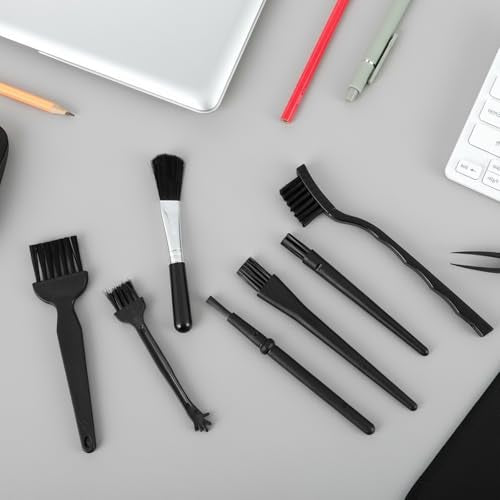 8 Pcs Mini Keyboard Cleaning Brushes Kit, Anti Static Electronic Dust Cleaning Brushes with PP Handle and Nylon Bristles, Keyboards Cleanings Brush for Computer Keyboard and Small Spaces