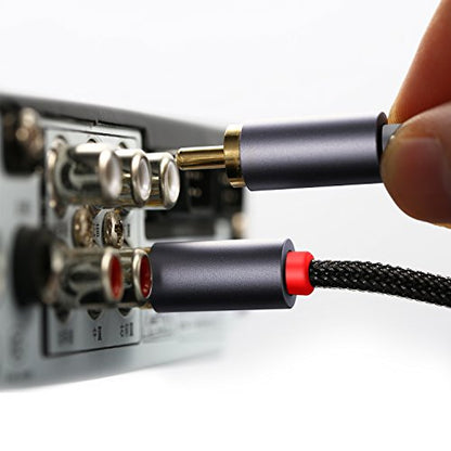 DUKABEL Long RCA Cables, 8 Feet 2-Male RCA to 3.5mm AUX Audio Cord - size: 8 Feet