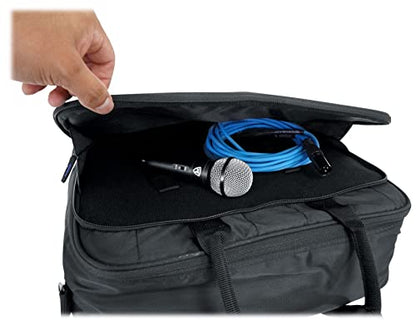 Rockville MB1615 DJ Gear Mixer Gig Bag Case, 15.5" x 15" x 5", Rugged Nylon, Water-Resistant, Front Pocket for Laptop and Accessories, for Mobile DJs and Studio Professionals | Fits Mixers Controllers FX Pedals, 17" Laptop Pocket, 8mm Foam Padding, YKK Zi