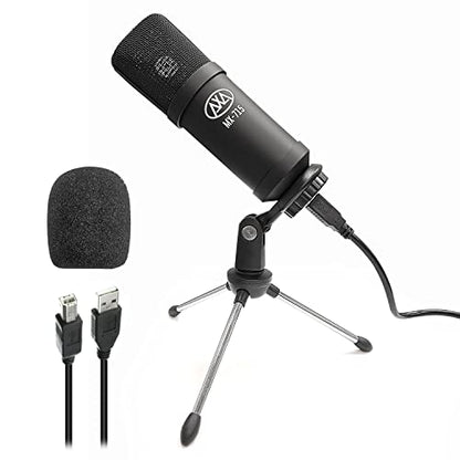 AxcessAbles MX-100 Studio XLR Condenser Microphone Bundle - Low-Noise Professional Recording Mic Kit with Desktop Tripod, Shock Mount & Cable, Compatible with Focusrite Scarlett/Behringer Interfaces