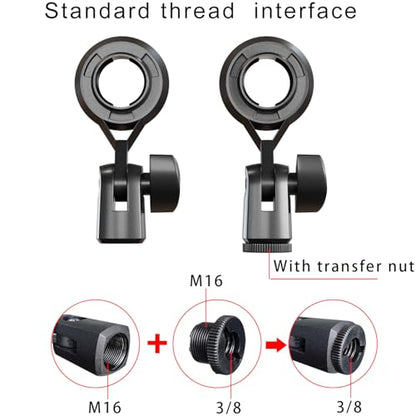 Condenser Microphone Holder For 22 Mm/0.9 Inch Microphones Standard Connector Thread Compatible With Stand Devices With 3/8 Adapter Nut Adapts To Screw-In Microphones