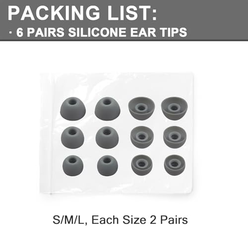 6 Pairs Replacement Silicone Ear Tips Compatible with Beats Studio Buds/Fit Pro/Studio Buds +, Silicone Earbuds Eartips Buds Cover Set for Beat Studio Buds (Dark Grey Without Pen) - color: Dark Grey without Pen