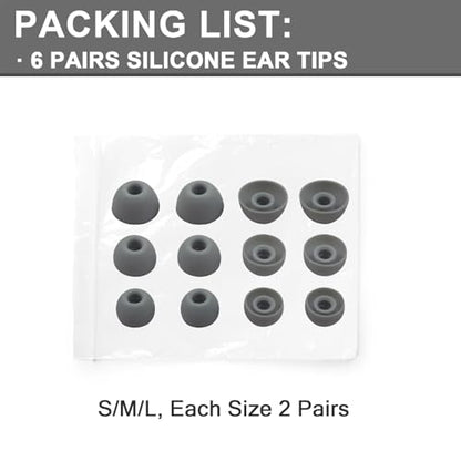 6 Pairs Replacement Silicone Ear Tips Compatible with Beats Studio Buds/Fit Pro/Studio Buds +, Silicone Earbuds Eartips Buds Cover Set for Beat Studio Buds (Dark Grey Without Pen) - color: Dark Grey without Pen