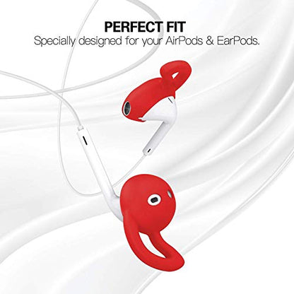 5 Pairs Silicone Ear Tips Compatible for AirPods 1&2 Red - color: Red