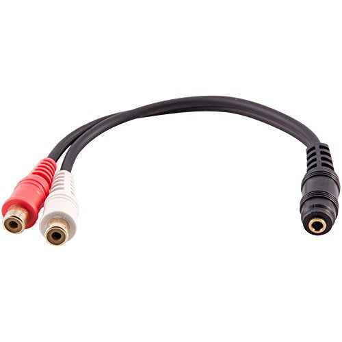 Seismic Audio SA-Y25 6" 3.5mm Female to Dual RCA Female Stereo Splitter Cable - Extender Cord