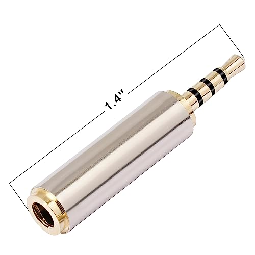 3.5mm Male to 2.5mm Female Stereo Audio Headphone Jack Adapter Converter, Gold Plated - style: 3.5mm Male to 2.5mm Female