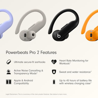 Beats Powerbeats Pro 2 - Wireless Bluetooth Earbuds with USB-C Charging Cables (1.5 m) - Jet Black - color: Jet Black, style: Powerbeats Pro 2 and USB-C Cable