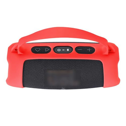 Silicone Case for JBL Charge 5 Wi-Fi/Charge 5 Portable Bluetooth Speaker, Protective Sleeve with Handle and Shoulder Strap Wireless Speakers Accessories (Red) - color: Red