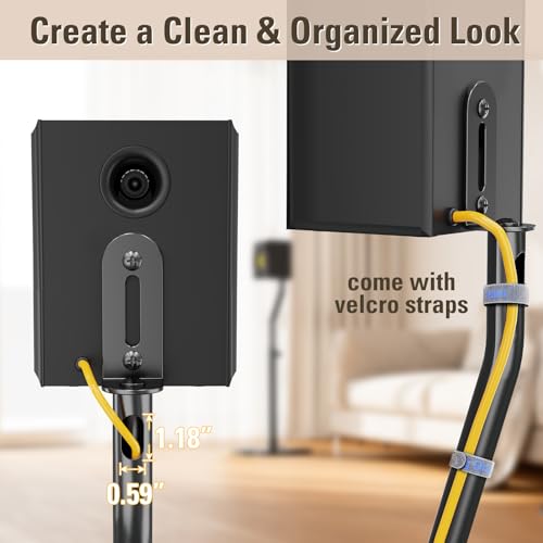 Mounting Dream Height Adjustable Speaker Stands, One Pair Floor Stands | Heavy Duty Base Extendable Tube, 11 LBS Capacity Per Stand, MAX 39" Height Adjustment MD5401 (Speakers Not Included) - size: 4.7" W x 7.9" H Speaker