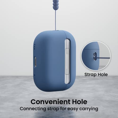 ORNARTO Compatible with AirPods Pro 2 Case 2022, Full Protective Hybrid Silicone for AirPods Pro 2nd Generation Case, Front LED Visible Skin Cover-Blue | Hybrid Silicone Rubber, Front LED Visible, Wireless Charging, Skin-Friendly Soft Touch, Anti-Scratch,