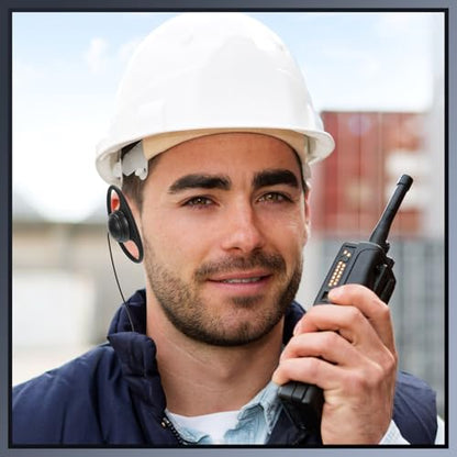 Macarrie 6 Pcs Radio Headset with Mic 2 Pin D Shape Walkie Talkie Earpiece with Mic Walkie Talkie Earpiece Compatible with Rt68 Rt19 Rt27 Rt28 Rt22 Rt21 H-777 2 Way Radios, Soft Ear