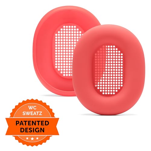 WC SweatZ XM5 - Patented Earpad Sweat Covers for Sony WH1000XM5 by Wicked Cushions | Full 360 Earpad Protection | Sweatproof & Easily Washable | Red - color: Red