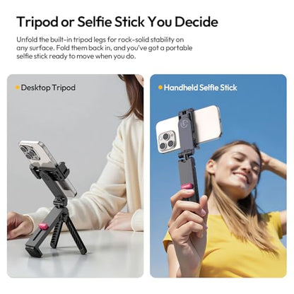 ULANZI MA89 2025 Foldable Airplane Phone Holder Mount, 360° Rotation Airplane Travel Essentials, Long Flight Must Haves Phone Tripod Stand for Flying, Home, Office Travel Gift for Content Creator
