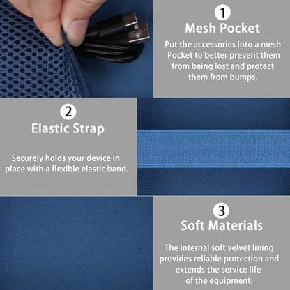 for Bose New SoundLink Micro 2nd Gen Speaker Protective Case, Twilight Blue | EVA Hard Shell, Soft Velvet Lining, Durable Wrist Strap, Portable Travel Bag with Carabiner, Mesh Accessory Pocket - color: Dark Blue Case