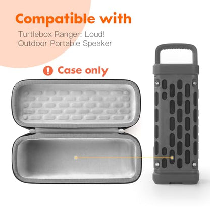 Carrying Case for Turtlebox Ranger Bluetooth Speaker, Black | Shockproof & Dustproof Hard Travel Case with Carabiner Hook & Handle, Soft Lined Protective Storage Bag for Beach Road Trip - color: Black Case