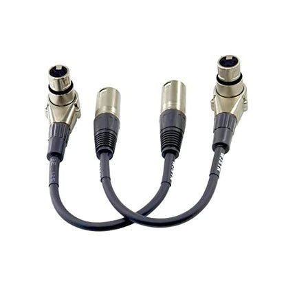 WJSTN 1FT Right-Angle XLR Female to Male Cable, XLR Audio Adapter Cord for Camera & Microphone - size: 1FT