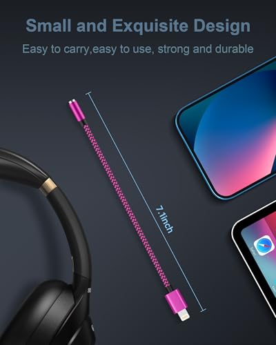 2Pack iPhone 3.5mm Headphone Adapter, Lightning to Headphone Jack Adapter | [Apple MFi Certified] iPhone Aux Audio Jack Adapter, Aux Dongle Cable for iPhone 14 13 12 11 Pro Max Plus Mini XR 8 iPad iPod - color: 2*Rose, Green