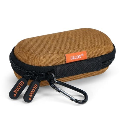 Mini Oval Earbud Case, Hard Shell Carrying Pouch Bag - color: Earth-Yellow