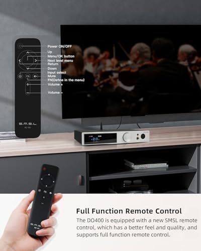 SMSL DO400 HiFi DAC & Headphone Amplifier-ES9039MSPRO Chip | MQA/CD Decoder BT 5.1 (LDAC/AptX HD), XMOS XU316, 768kHz/DSD512, 4.4mm/XLR/6.35mm Outputs USB/AES/Opt/Coax/I²S Input(Black) - color: Black