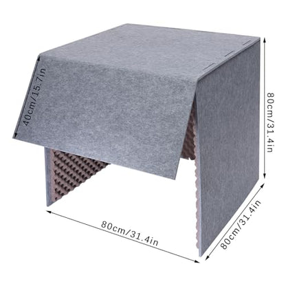 Desktop Soundproof Cover, 80x80cm Portable Vocal Isolation Booth with Acoustic Foam, Microphone Isolation Booth Cube, Noise Reducing Shield for Microphone, Streaming, and Office Privacy (Purple) - color: Purple