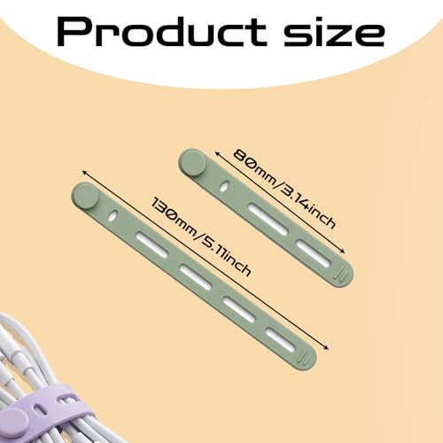 28Pcs Silicone Cable Ties, Reusable & Washable with Locking Buckles, Adjustable Fastening Multipurpose Cord Organizer, High Elasticity Cable Management Organizer