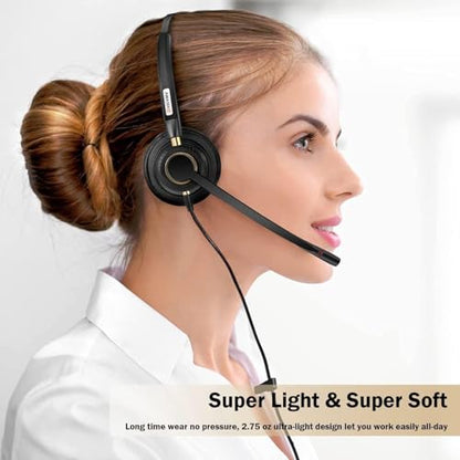 Arama USB Headset with Microphone for PC, Noise Cancelling & Audio Controls Ultra Comfort USB Headphone for Computer Laptop Pc Business Skype UC Webinar Call Center Office - color: Monaural-USB A