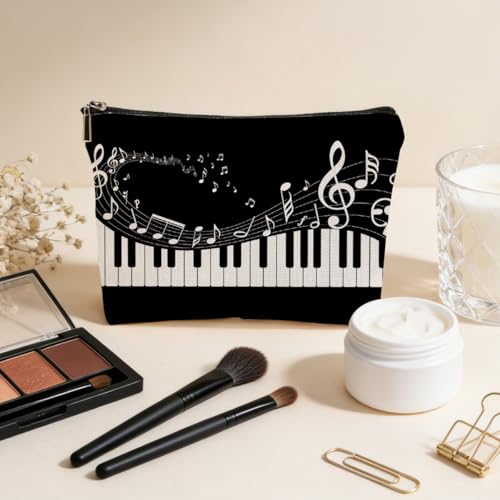 JIUWEIHU Piano Keys Makeup Bag, Musical Cosmetic Bags Travel Organizer Bag | Zipper Pouch, Christmas Birthday Gifts for Pianist Music Lover Women Friend Colleague Sister - color: Multicolor 0063