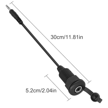 XMSJSIY 3.5mm TRS Panel Mount Stereo Audio Cable 3.5mm 1/8" TRS Male Plug | to Female Jack Embedded Mount Headphone Adapter Cable for Extension Car RV Furniture Audio Port-20cm/7.8in 1PCS