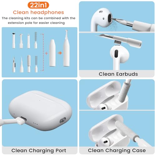Keyboard Cleaning Kit, pc Cleaning kit with Keyboard Cleaner | Laptop Cleaner Kit, computer cleaning kit, 22-in-1 Computer Screen Cleaning keyboard Brush for Keyboard, MacBook, LaptopV