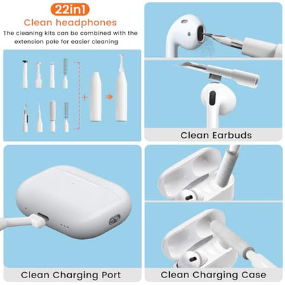 Keyboard Cleaning Kit, pc Cleaning kit with Keyboard Cleaner | Laptop Cleaner Kit, computer cleaning kit, 22-in-1 Computer Screen Cleaning keyboard Brush for Keyboard, MacBook, LaptopV