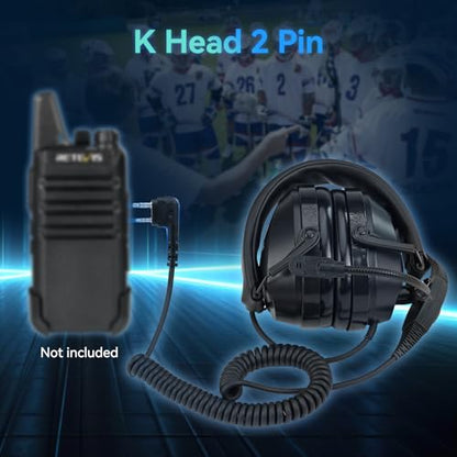 Retevis EHK012 Two Way Radio Headset with Mic, Noise Reduction, 2 Pack | Volume Adjust,for RT22 RT21 RT68 H777,Compatible with Baofeng BF-888S/BF-F8HP/AR-5RM,Pxton PX-777S,Walkie Talkie Headphone