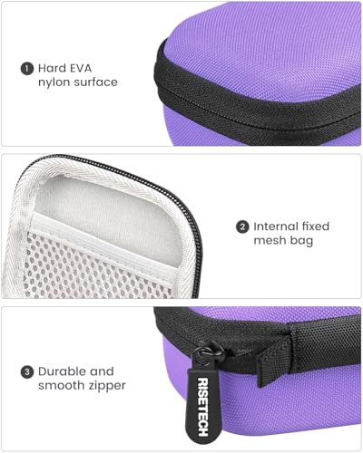 Beats Powerbeats Pro 2 무선 블루투스 이어버드와 호환되는 이어버드 케이스, 휴대용 여행용 하드 쉘 이어폰 케이스 - 클립 포함 (퍼플) - color: 퍼플.