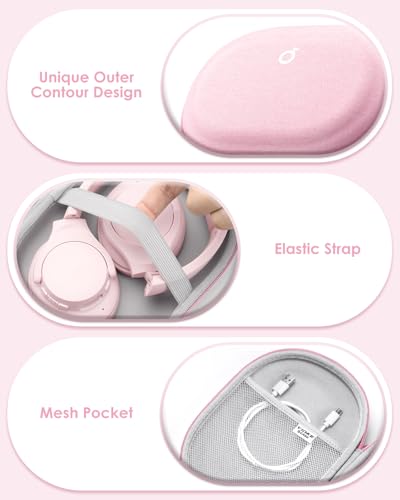 Headphone Case Hard for Bose QuietComfort Ultra QC45 QC35 QC25 QC15 QCSE - color: Pink