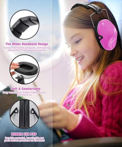 ZOHAN 032 Kids Noise Canceling Headphones - 25dB NRR Kids Ear Protection Earmuffs for School, Monster Jam, Fireworks, Travel, Air Show, Concert, Autism - Pink - color: Pink