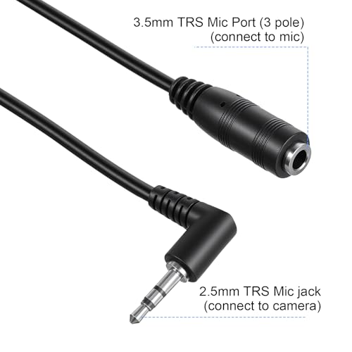 Xthrotsenk 2 Pack 2.5mm to 3.5mm Adapter Headphone Jake Right Angle Adapter 6" Connector Cable Cord for Radios Smartphone Headset Earphone Convert to 2.5mm Jack for Telephone Cordless Recorder Camera