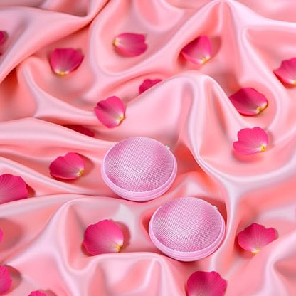 2Pcs Pink Compact Round Mini Earphone Hard Case Bag - Travel Pouch for Headphones, Coins, and Keys, Small Cosmetic Carrying Bag Headphones, Earbuds Accessories