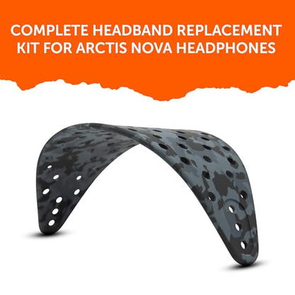 WC HeadbandZ Arctis Nova V2 - Upgraded Wide Silicone Headband Compatible with Arctis Nova Headsets by Wicked Cushions | Wider Weight-Distributing Design, Softer Flexible Silicone | Black Camo - color: Black Camo