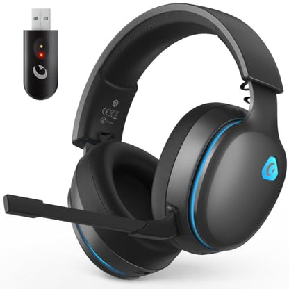 AOC 2.4GHz Wireless Gaming Headset for PS5, PS4, Switch, 45Hr, Space Gray | Bluetooth 6.0 Gaming Headphones with Noise Canceling Mic, 7.1 Virtual Surround, Great for Fortnite & Call of Duty/FPS Gamers - color: Space Gray