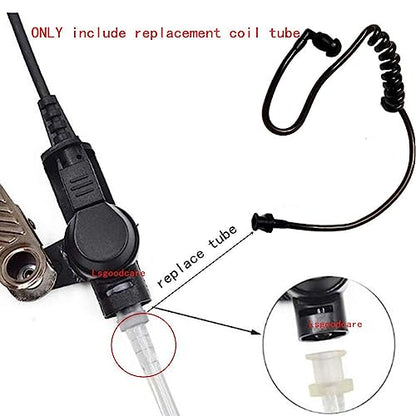 Lsgoodcare 10Pcs Replacement Acoustic Coil Audio Tube with Radio Earbuds Black Compatible for Motorola Kenwood Icom Two Way Radio Acoustic Tube Earpiece
