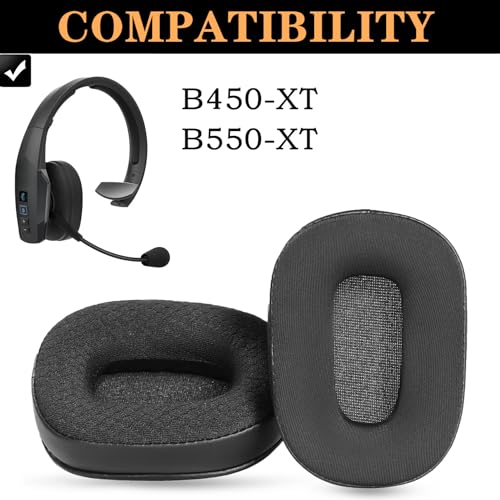 B450XT Replacement Earpads for BlueParrott B450-XT/S450 Headset | Ear Pads with Softer Memory Foam High Density Noise Cancelling Foam Added Thickness-Black