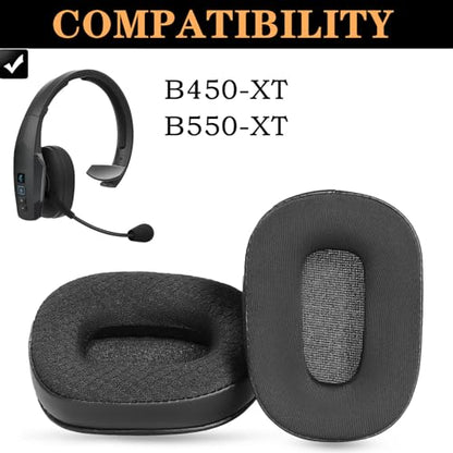 B450XT Replacement Earpads for BlueParrott B450-XT/S450 Headset | Ear Pads with Softer Memory Foam High Density Noise Cancelling Foam Added Thickness-Black
