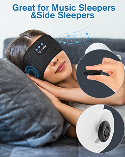 LC-dolida Sleep Headphones Bluetooth Music Band Headphones with Thin HD Stereo Speakers Perfect for Side Sleepers, Sport, Yoga, Travel - color: Black Stripe