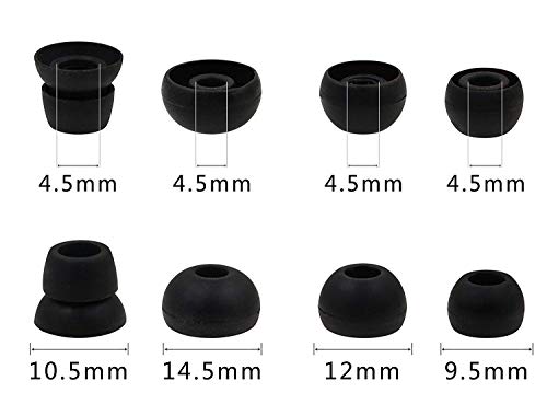 Zotech Replacement Earpads Eartips Earbuds Ear Hooks for Beats Flex Urbeats BeatsX Beats Tour. Soft Wing Tips 2 Size 2 Pairs & Ear Tips 4 Size 4 Pairs (Black)
