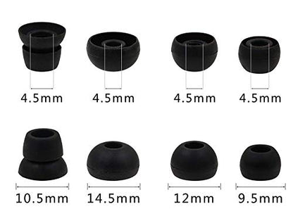 Zotech Replacement Earpads Eartips Earbuds Ear Hooks for Beats Flex Urbeats BeatsX Beats Tour. Soft Wing Tips 2 Size 2 Pairs & Ear Tips 4 Size 4 Pairs (Black)