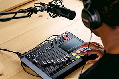 TASCAM Mixcast 4 Podcast Streaming Mixer, Recorder, and USB Audio Interface — Four XLR/TRS Mic Inputs, Touch Screen and Editing Software Included | Recorder, USB Audio Interface - Four XLR/TRS Mic Inputs, Touch Screen and Editing Software Included - style