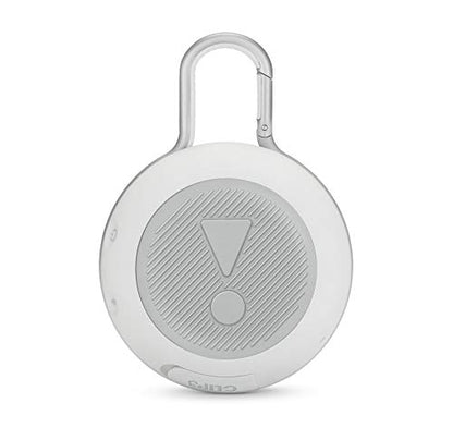 JBL Clip 3 Waterproof Portable Bluetooth Speaker - White (Renewed) - color: White