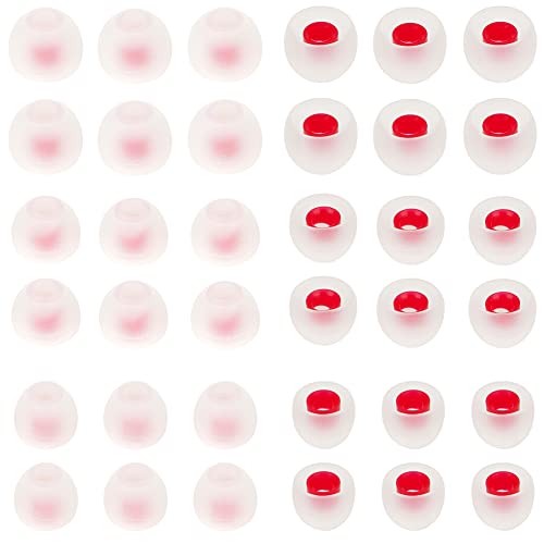 18 Pairs Silicone Earbud Tips Replacement Ear Tips for in- Ear Headphones Eartips (Inner Hole from 3.8mm-5.5mm Earphones) Earbud Replacement Tips Earbud Cap S M L - color: Transparent red